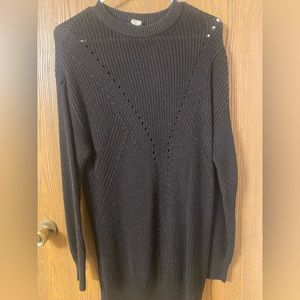 Long black knit sweater